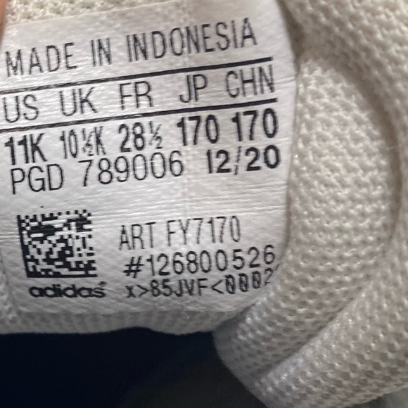 Adidas Kids Unisex Grand Court 2.0 Sneaker White Blue and Red Size 11K - Picture 7 of 9